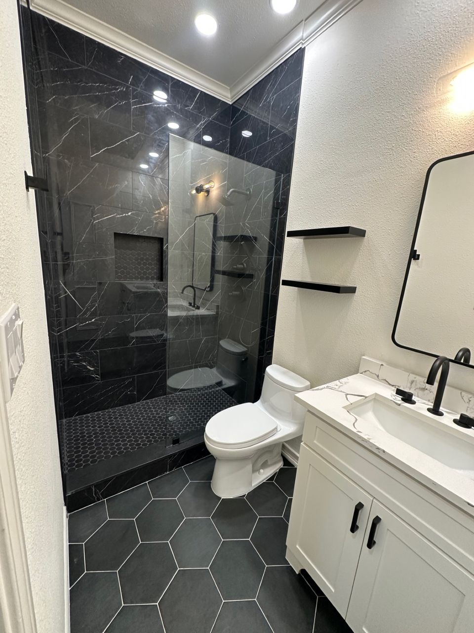 Completed bathroom remodel